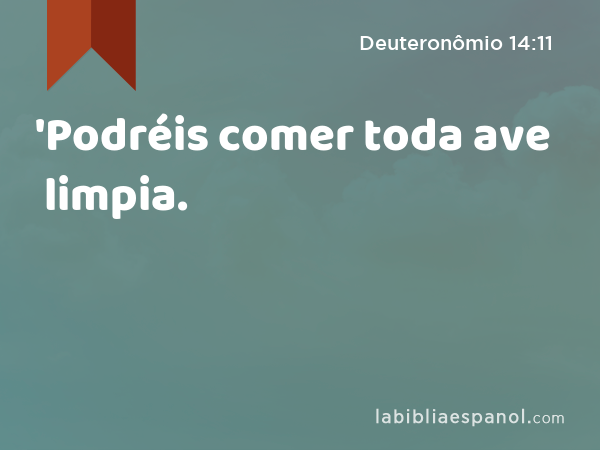 'Podréis comer toda ave limpia. - Deuteronômio 14:11