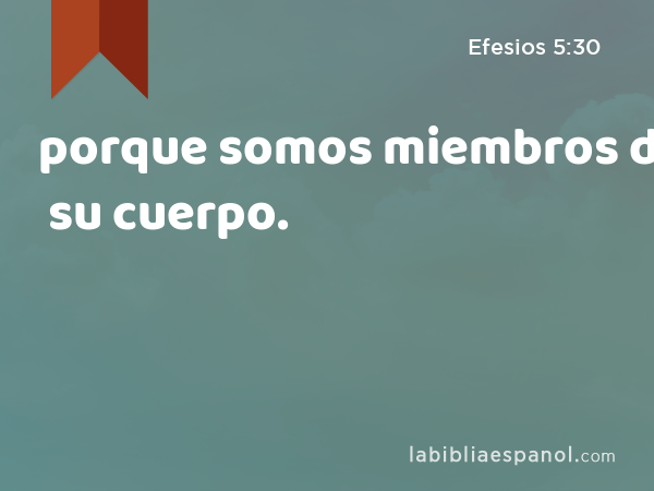 porque somos miembros de su cuerpo. - Efesios 5:30