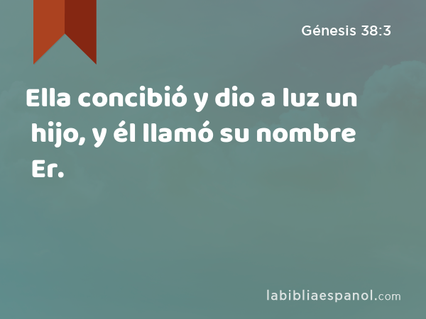 Ella concibió y dio a luz un hijo, y él llamó su nombre Er. - Génesis 38:3