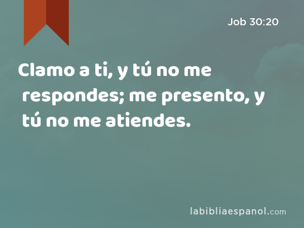 Clamo a ti, y tú no me respondes; me presento, y tú no me atiendes. - Job 30:20