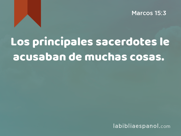 Los principales sacerdotes le acusaban de muchas cosas. - Marcos 15:3