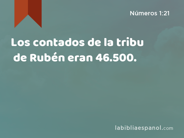 Los contados de la tribu de Rubén eran 46.500. - Números 1:21