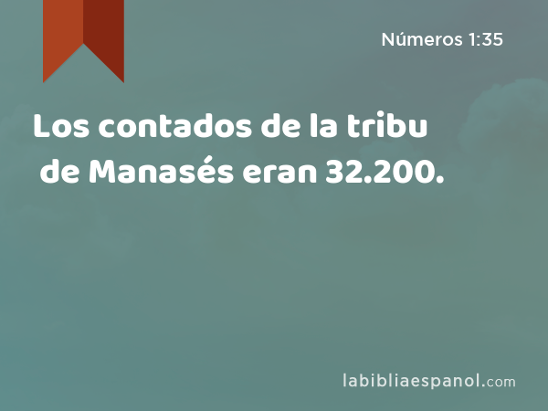 Los contados de la tribu de Manasés eran 32.200. - Números 1:35