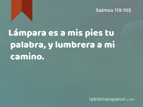 Lámpara es a mis pies tu palabra, y lumbrera a mi camino. - Salmos 119:105